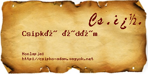 Csipkó Ádám névjegykártya